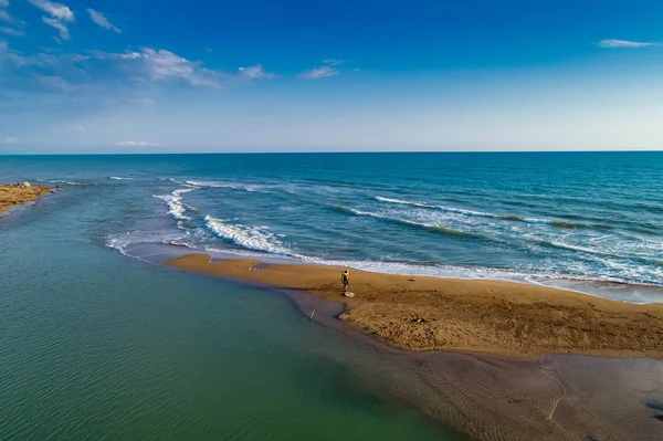 Aerial View Delta River Alpheios Peloponnese Greece — Stock Photo, Image