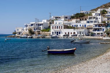 Amorgos, Yunanistan - 31 Temmuz 2018: görünümünden bir parçası Katapola Amorgos Island, Yunanistan