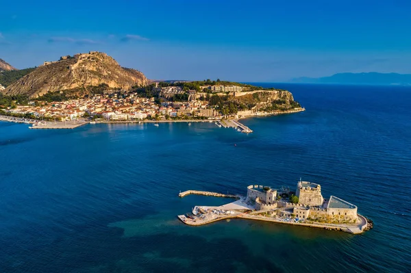 Vista Aérea Antigua Fortaleza Veneciana Isla Bourtzi Nafplion Grecia —  Fotos de Stock