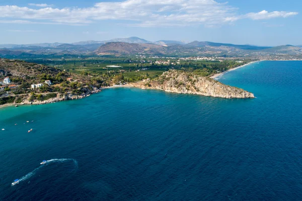 Vista Superior Playa Tolo Psili Ammos Los Centros Turísticos Más —  Fotos de Stock