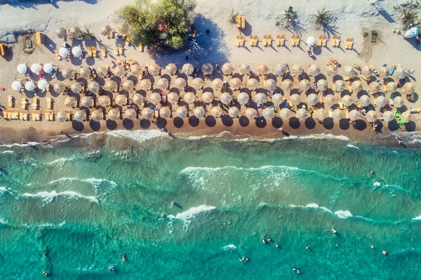 Vista Superior Playa Tolo Psili Ammos Los Centros Turísticos Más —  Fotos de Stock