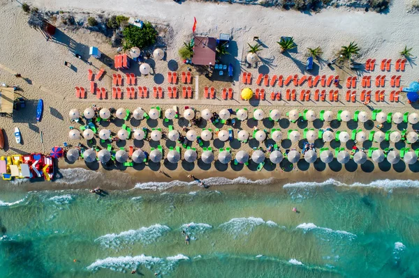 Top View Tolo Beach Psili Ammos Most Popular Tourist Resorts — Stock Photo, Image