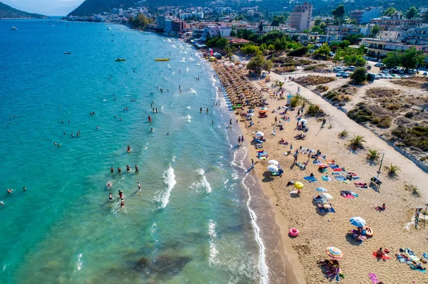 Pohled Shora Tolo Beach Nebo Kriezotou Street Nejpopulárnějších Turistických Středisek — Stock fotografie