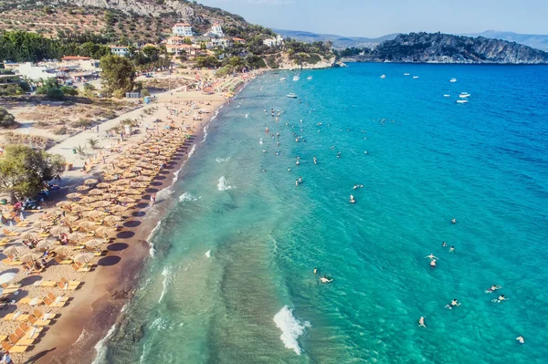 Pohled Shora Tolo Beach Nebo Kriezotou Street Nejpopulárnějších Turistických Středisek — Stock fotografie