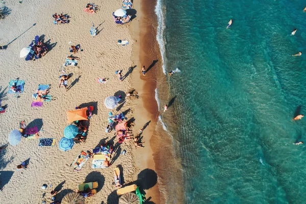 Ovanifrån Tolo Strand Eller Psili Ammos Från Mest Populära Turistorterna — Stockfoto