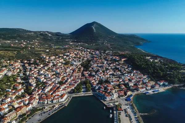 Luftaufnahme Von Pylos Historisch Auch Unter Seinem Italienischen Namen Navarino — Stockfoto