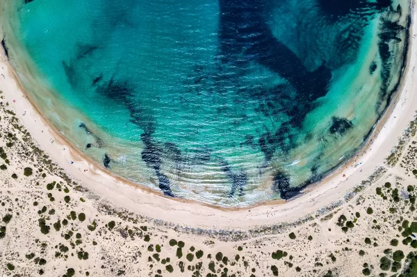Panoramic Aerial View Voidokilia Beach One Best Beaches Mediterranean Europe — Stock Photo, Image