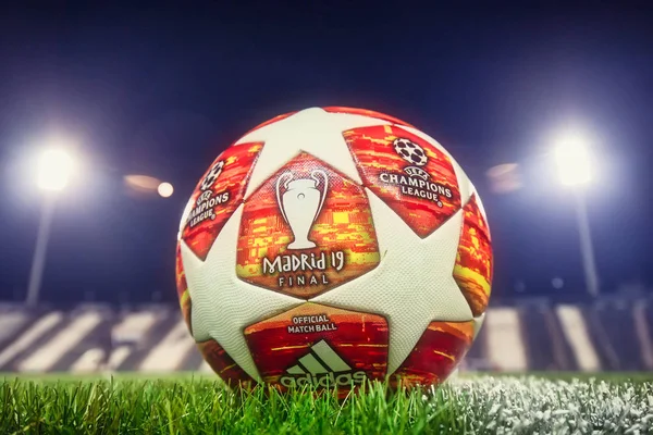 Thessaloniki Griechenland Februar 2019 Offizieller Champions League Ball Auf Dem — Stockfoto