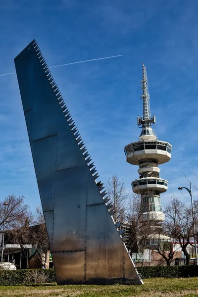 Thessaloniki Yunanistan Şubat 2019 Heykel Testere Andrei Filippov Arka Ote — Stok fotoğraf