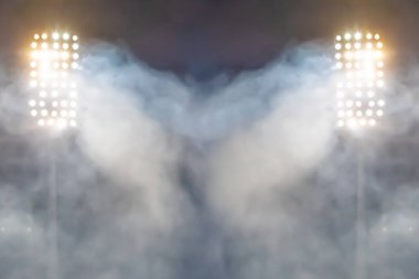 stadyum ışıkları ve duman