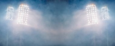 stadyum ışıkları ve duman