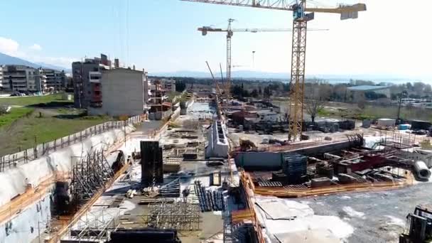 Tesalónica Grecia Febrero 2018 Vuelo Aéreo Sobre Las Obras Construcción — Vídeos de Stock