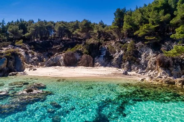 Kavourotrypes or Orange is a small paradise of small beaches loc — Stock Photo, Image