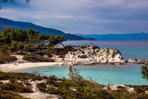 Kavourotrypes ou Orange é uma pequena praia na Sithonia, Chalkidi — Fotografia de Stock