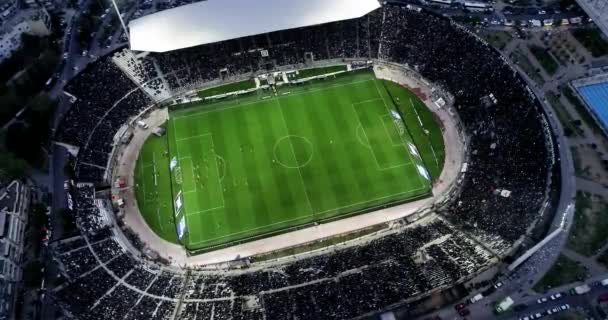 Tesalónica Grecia Abril 2019 Hollín Aéreo Del Estadio Toumba Lleno — Vídeo de stock