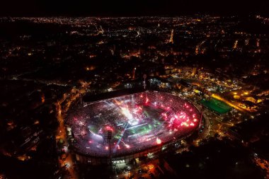 Paok taraftarları yla dolu Toumba Stadyumu'nun havadan çekimleri kutladı