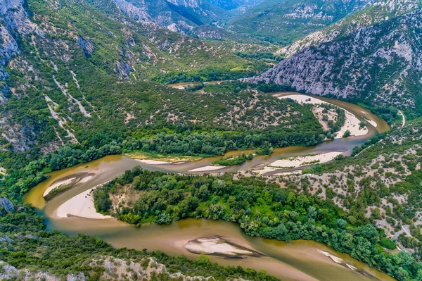Vista aérea del río Nestos en Xanthi, Grecia . — Foto de Stock