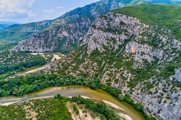 Vista aérea del río Nestos en Xanthi, Grecia . — Foto de Stock