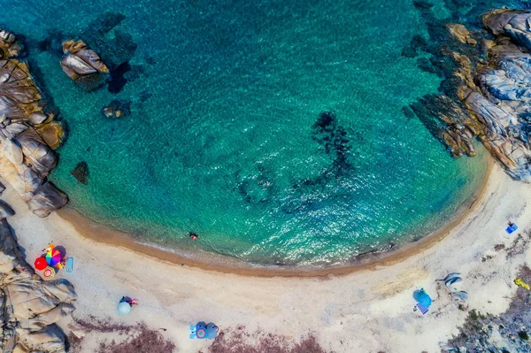 Widok z lotu ptaka na plażę Fava — Zdjęcie stockowe