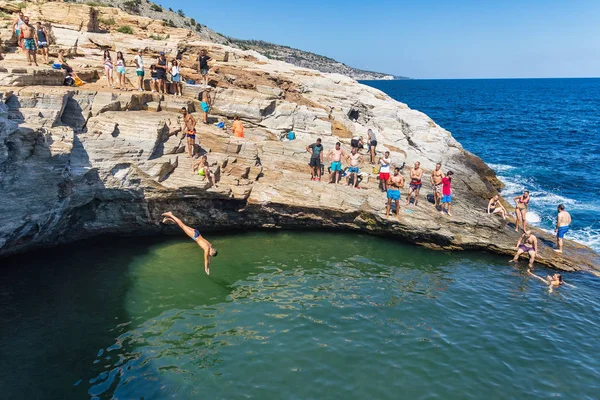 Η Γκιόλα είναι μια φυσική πισίνα στη Θάσος, Ελλάδα — Φωτογραφία Αρχείου