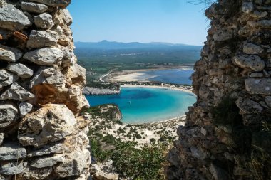 Voidokilia Beach, en iyi plaj panoramik havadan görünümü