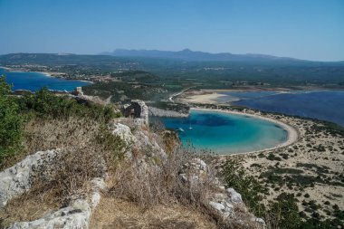 Voidokilia Beach, en iyi plaj panoramik havadan görünümü