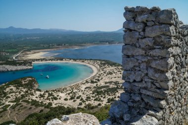Voidokilia Beach, en iyi plaj panoramik havadan görünümü