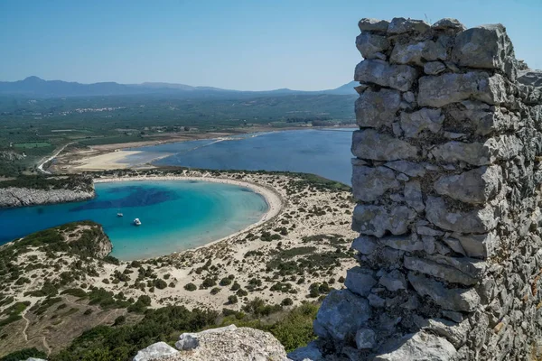 Πανοραμική Αεροφωτογραφία του παραλία Βοϊδοκοιλιά, ένα από τα καλύτερα παραλία — Φωτογραφία Αρχείου