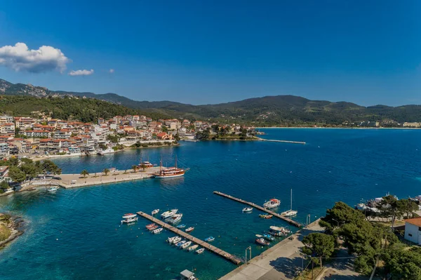 Flygfoto Över Neos Marmaras Sithonia Halvön Chalkidiki Grekland — Stockfoto