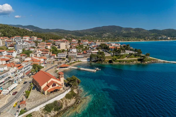 Flygfoto Över Neos Marmaras Sithonia Halvön Chalkidiki Grekland — Stockfoto