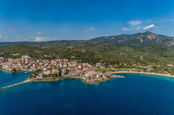 Vista Aérea Neos Marmaras Península Sithonia Chalkidiki Grecia — Foto de Stock