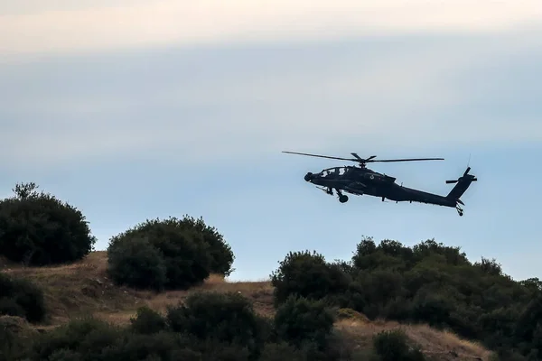 Askos Griechenland Februar 2020 Apache Helicopter Nimmt Einer Internationalen Militärübung — Stockfoto