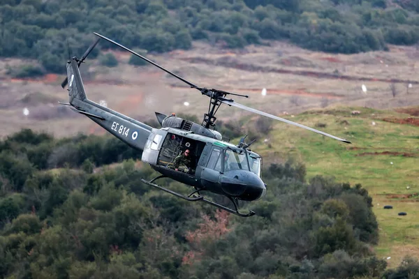Askos Greece Feb 2020 Huey Helicopter Takes Part International Military — Stock Photo, Image