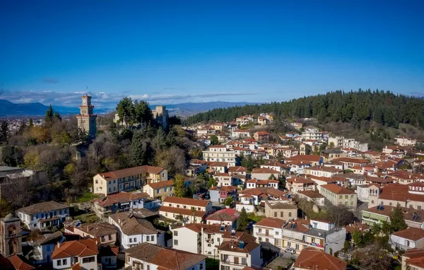 Vista Aérea Trikala Uma Cidade Noroeste Tessália Grécia Capital Unidade — Fotografia de Stock