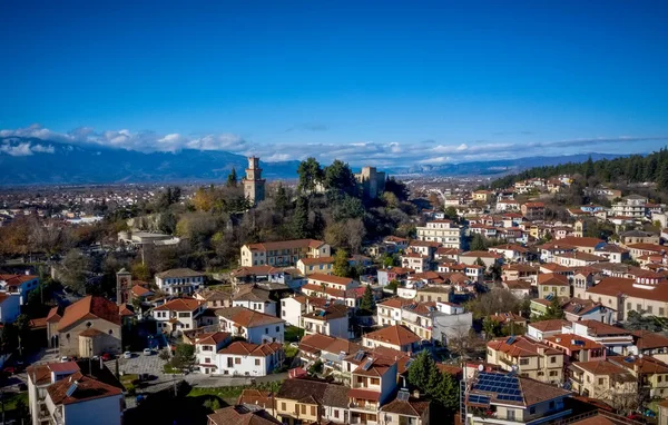 Luftaufnahme Von Trikala Eine Stadt Nordwesten Von Thessalien Griechenland Und — Stockfoto