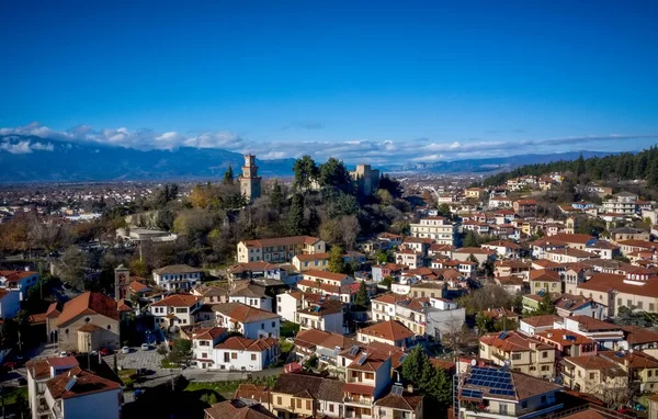 Vista Aérea Trikala Uma Cidade Noroeste Tessália Grécia Capital Unidade — Fotografia de Stock