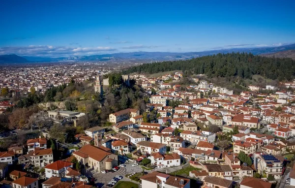 Flygfoto Över Trikala Stad Nordvästra Thessalien Grekland Och Huvudstad Regionen — Stockfoto