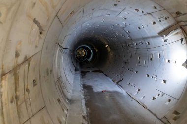 Selanik, Yunanistan - 23 Mayıs 2020: Selanik şehir merkezinde metro inşaatı