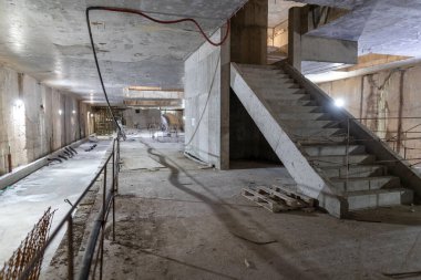 Selanik, Yunanistan - 23 Mayıs 2020: Selanik şehir merkezinde metro inşaatı