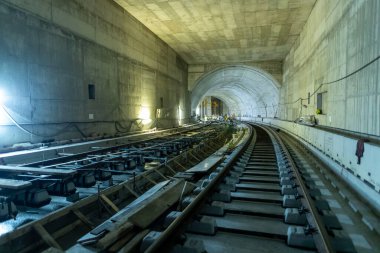 Selanik, Yunanistan - 23 Mayıs 2020: Selanik şehir merkezinde metro inşaatı