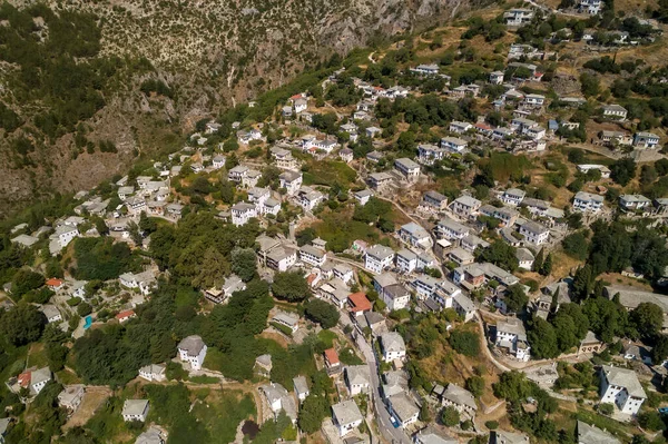 Yunanistan Orta Kesimindeki Pelion Dağındaki Makrinitsa Geleneksel Yunan Köyünün Hava — Stok fotoğraf