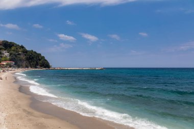 Agios Ioannis, Pelion, Yunanistan 'daki güzel sahil manzarası.