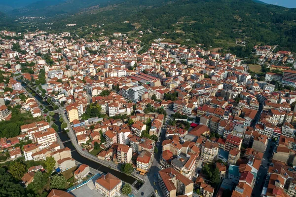 Vista Aérea Cidade Florina Norte Grécia — Fotografia de Stock