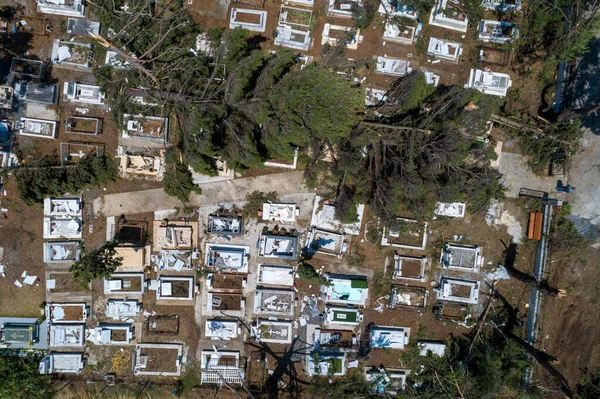 Nea Plagia Chalkidiki Grecia Luglio 2019 Foto Aerea Dei Cimiteri — Foto Stock