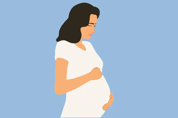 Mujer embarazada en el fondo — Archivo Imágenes Vectoriales