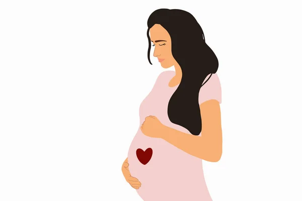 Pregnant woman on the background — Stock Vector