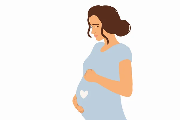 Pregnant woman on the background — Stock Vector