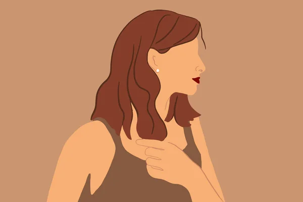 Ilustración de una mujer en el fondo — Vector de stock