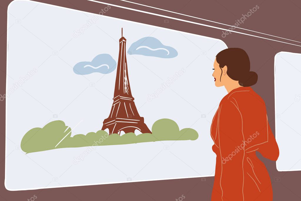 Woman traveling in Paris