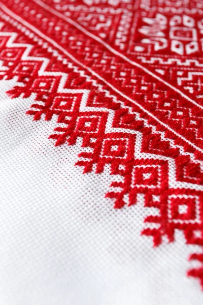 Toalla ucraniana bordada, adorno étnico — Foto de Stock